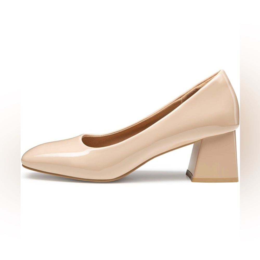 Tan Paten Leather Pumps Size 8